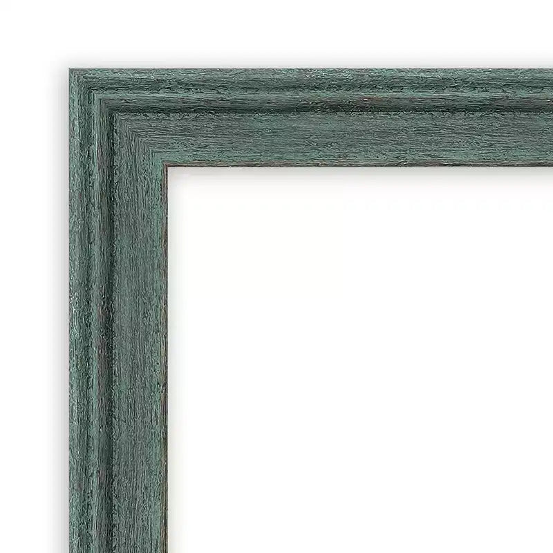 Specchio da porta a figura intera con cornice in legno verde acqua/grigio, rettangolare, per 1 persona, 17,5"L x 51,5"A