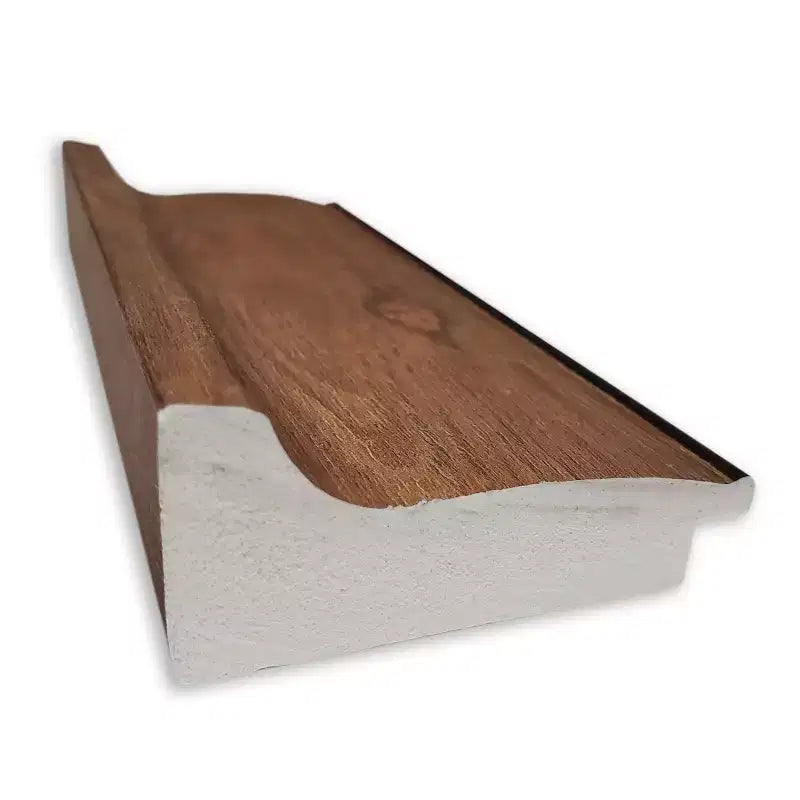 Specchio da parete marrone medio con venature del legno, senza cornice smussata – Singolo
