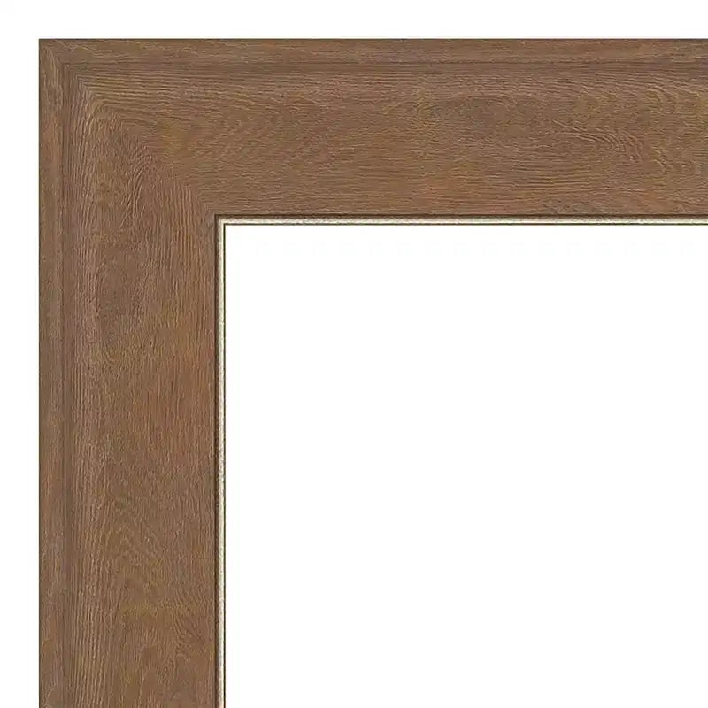 Specchio da parete marrone medio con venature del legno, senza cornice smussata – Singolo