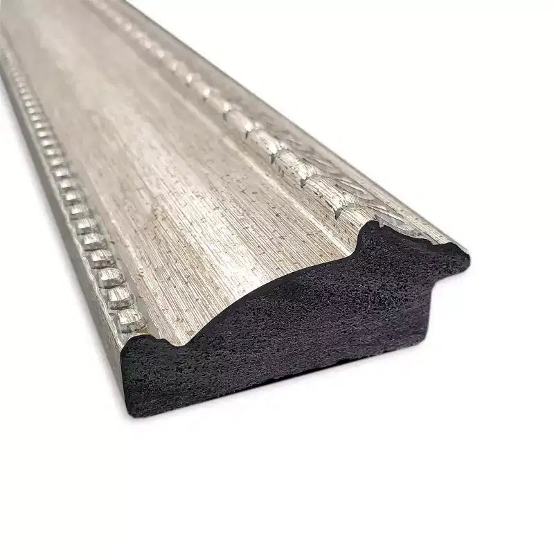 Specchio da Parete Rettangolare per Bagno, Singolo, con Cornice Ornata Argento
