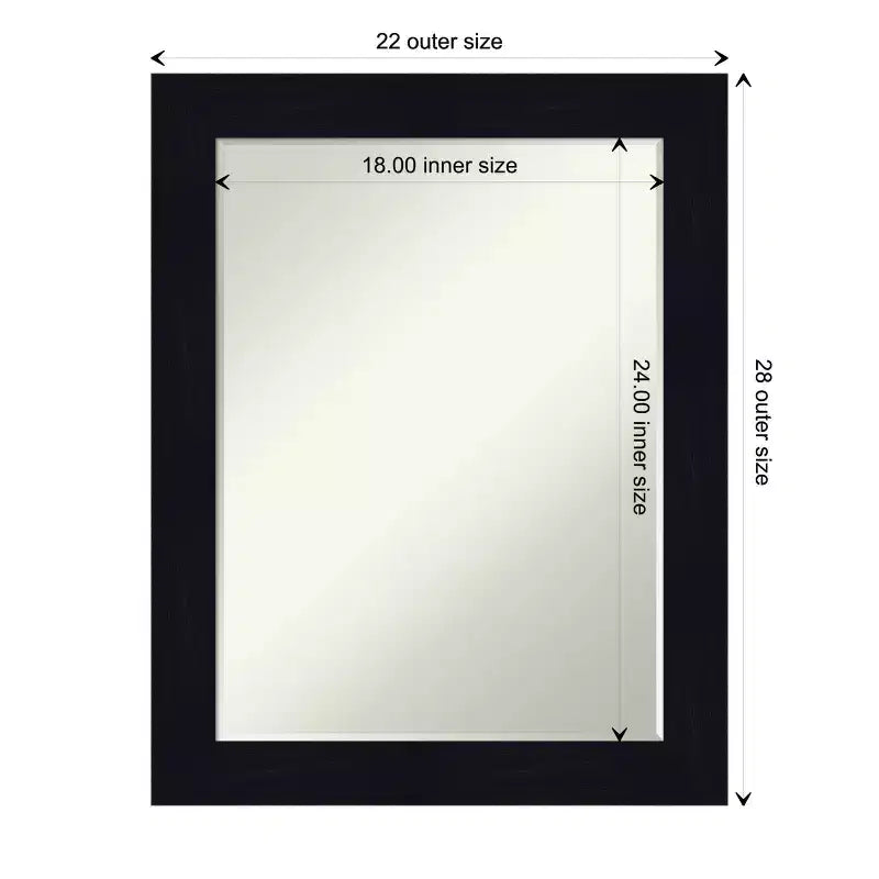 Specchio da Parete per Bagno in Legno Shiplap Navy/Shiplap White Petite Bevel – 1 Persona