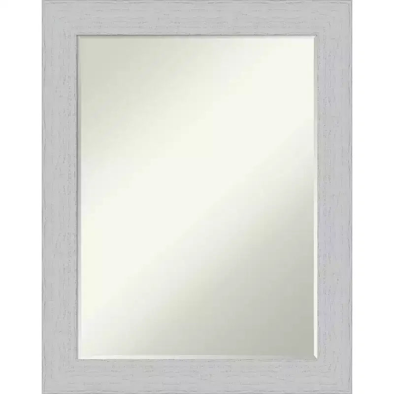 Specchio da Parete per Bagno in Legno Shiplap Navy/Shiplap White Petite Bevel – 1 Persona