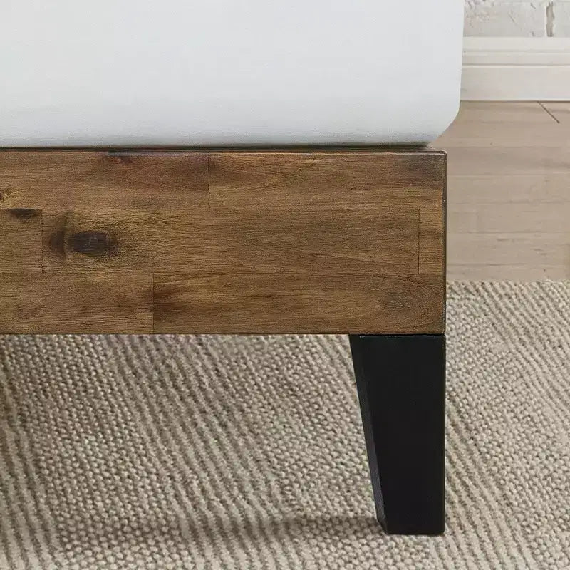 Struttura letto a piattaforma in legno marrone con testiera – Queen / King, Adatta a 2