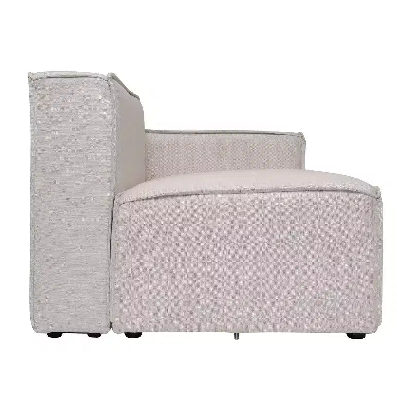 Poltrona Modulare Lato Destro Crema / Grigio Scuro / Grigio, Seduta Singola, Capacità 136 kg