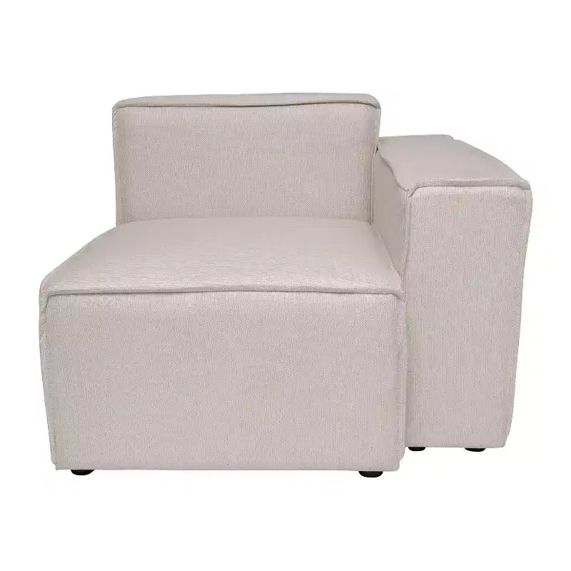 Poltrona Modulare Lato Destro Crema / Grigio Scuro / Grigio, Seduta Singola, Capacità 136 kg