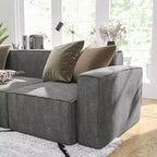 Poltrona Modulare Lato Destro Crema / Grigio Scuro / Grigio, Seduta Singola, Capacità 136 kg