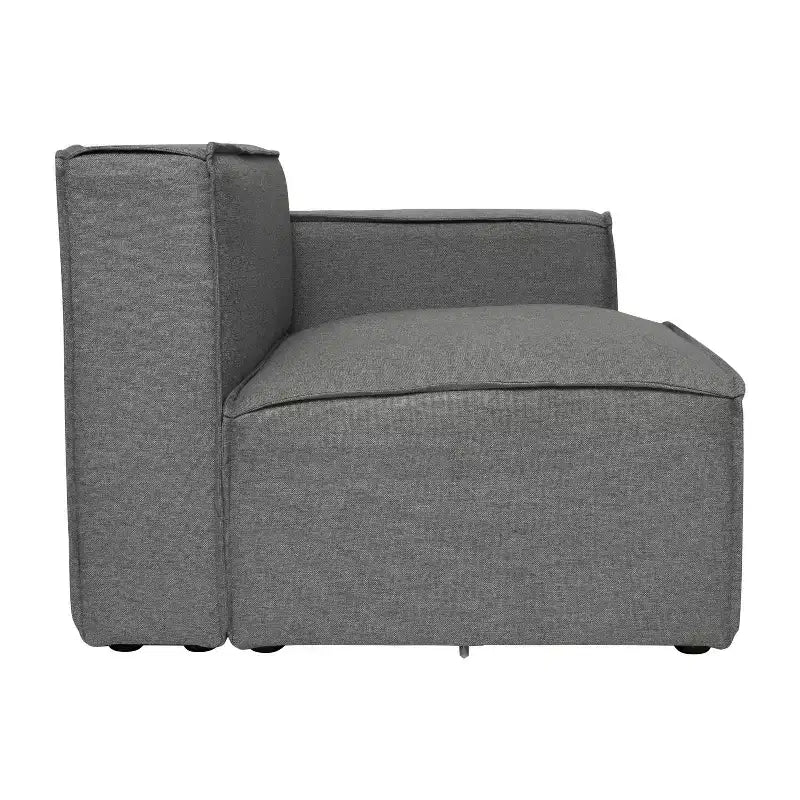 Poltrona Modulare Lato Destro Crema / Grigio Scuro / Grigio, Seduta Singola, Capacità 136 kg