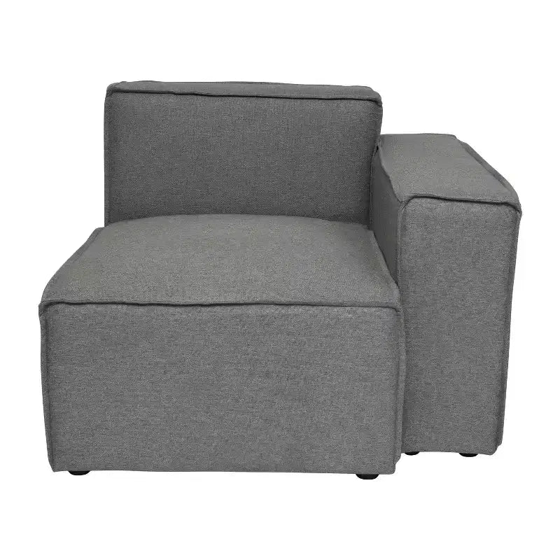 Poltrona Modulare Lato Destro Crema / Grigio Scuro / Grigio, Seduta Singola, Capacità 136 kg