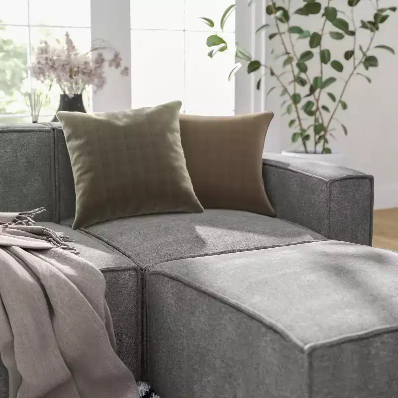 Poltrona Modulare Lato Destro Crema / Grigio Scuro / Grigio, Seduta Singola, Capacità 136 kg