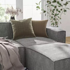 Poltrona Modulare Lato Destro Crema / Grigio Scuro / Grigio, Seduta Singola, Capacità 136 kg