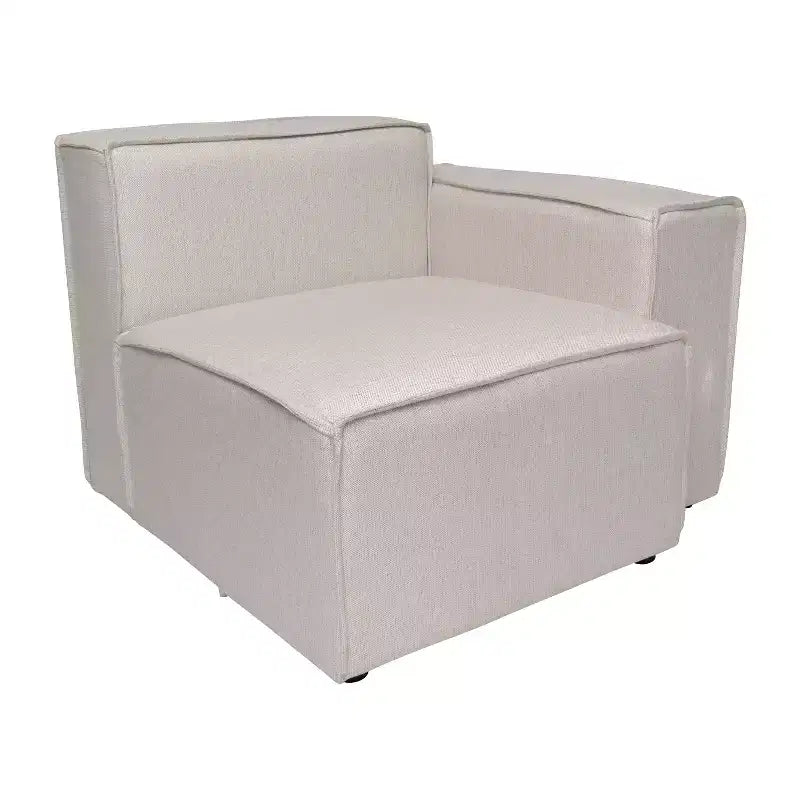 Poltrona Modulare Lato Destro Crema / Grigio Scuro / Grigio, Seduta Singola, Capacità 136 kg