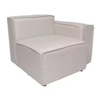 Poltrona Modulare Lato Destro Crema / Grigio Scuro / Grigio, Seduta Singola, Capacità 136 kg
