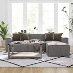 Poltrona Modulare Lato Destro Crema / Grigio Scuro / Grigio, Seduta Singola, Capacità 136 kg