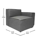 Poltrona Modulare Lato Destro Crema / Grigio Scuro / Grigio, Seduta Singola, Capacità 136 kg