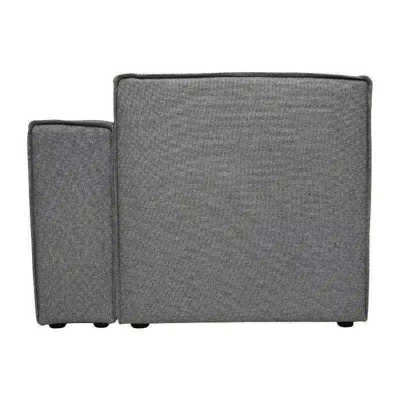 Poltrona Modulare Lato Destro Crema / Grigio Scuro / Grigio, Seduta Singola, Capacità 136 kg