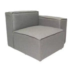 Poltrona Modulare Lato Destro Crema / Grigio Scuro / Grigio, Seduta Singola, Capacità 136 kg