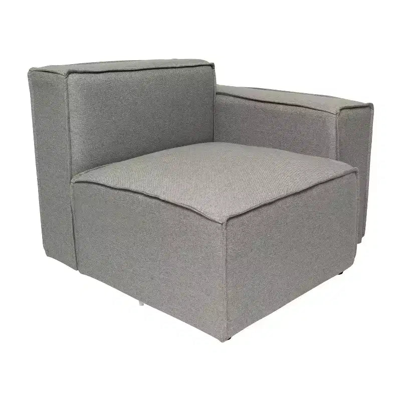 Poltrona Modulare Lato Destro Crema / Grigio Scuro / Grigio, Seduta Singola, Capacità 136 kg