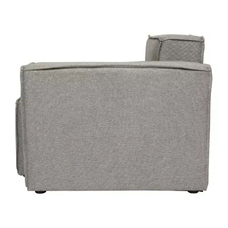Poltrona Modulare Lato Destro Crema / Grigio Scuro / Grigio, Seduta Singola, Capacità 136 kg