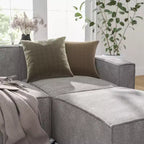 Poltrona Modulare Lato Destro Crema / Grigio Scuro / Grigio, Seduta Singola, Capacità 136 kg