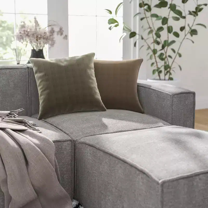 Poltrona Modulare Lato Destro Crema / Grigio Scuro / Grigio, Seduta Singola, Capacità 136 kg