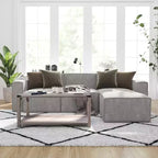 Poltrona Modulare Lato Destro Crema / Grigio Scuro / Grigio, Seduta Singola, Capacità 136 kg