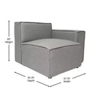 Poltrona Modulare Lato Destro Crema / Grigio Scuro / Grigio, Seduta Singola, Capacità 136 kg