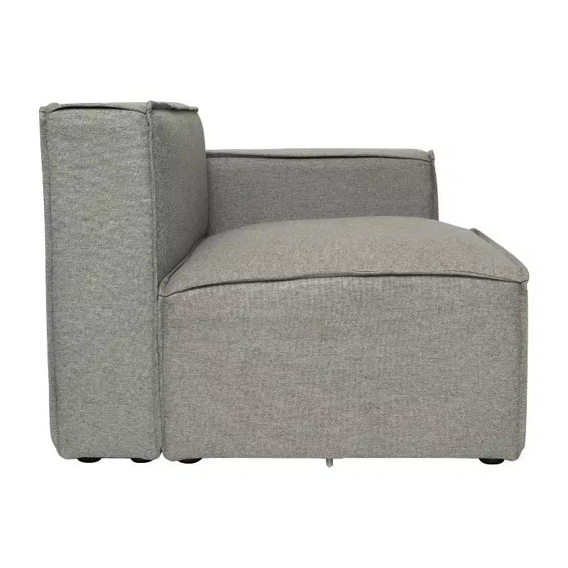 Poltrona Modulare Lato Destro Crema / Grigio Scuro / Grigio, Seduta Singola, Capacità 136 kg