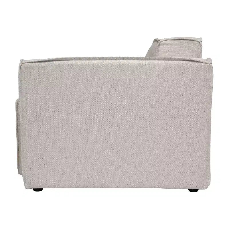 Poltrona Modulare Lato Destro Crema / Grigio Scuro / Grigio, Seduta Singola, Capacità 136 kg