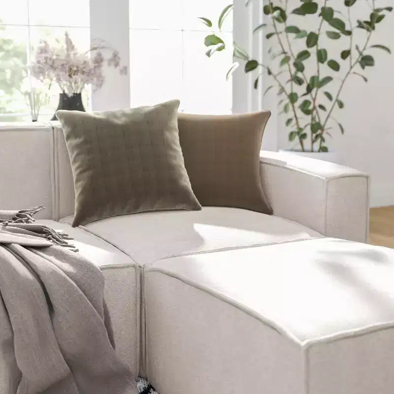Poltrona Modulare Lato Destro Crema / Grigio Scuro / Grigio, Seduta Singola, Capacità 136 kg