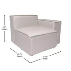 Poltrona Modulare Lato Destro Crema / Grigio Scuro / Grigio, Seduta Singola, Capacità 136 kg