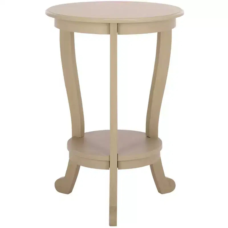 Round Pedestal Side Table with Lower Shelf – Multi-Color, Traditional Style, Single