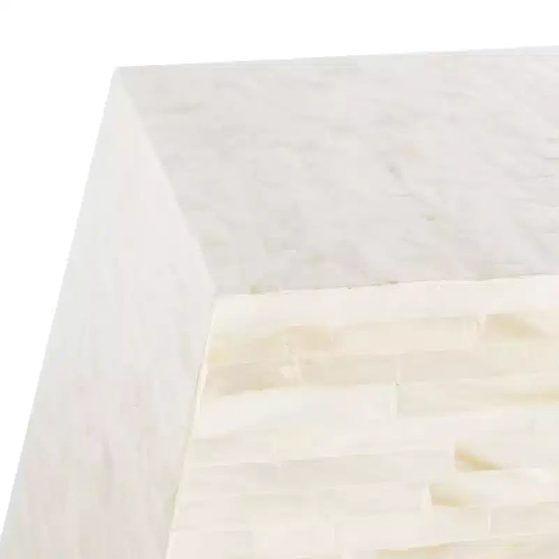 Light Beige Mosaic Geometric Side Table – Square, 1-Piece
