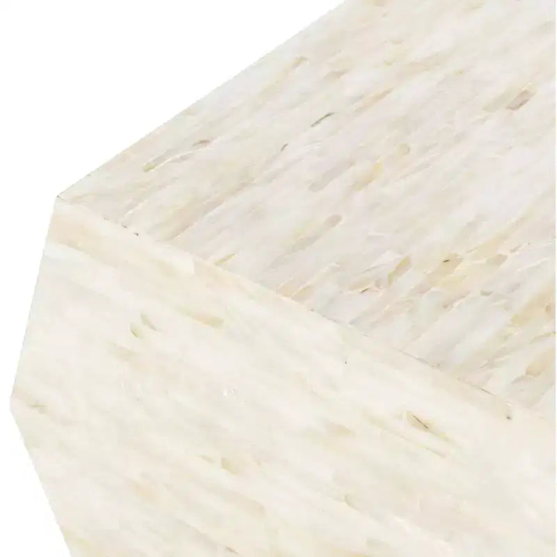 Light Beige Mosaic Geometric Side Table – Square, 1-Piece