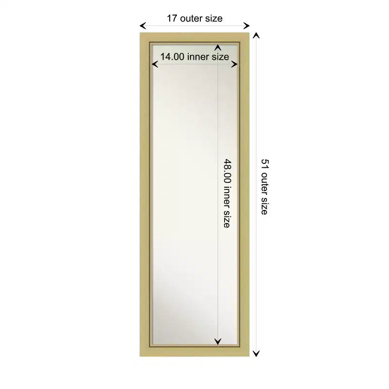 Specchio a figura intera per porta/parete con cornice stretta dorata, 1 persona – 51,5" x 17,5"