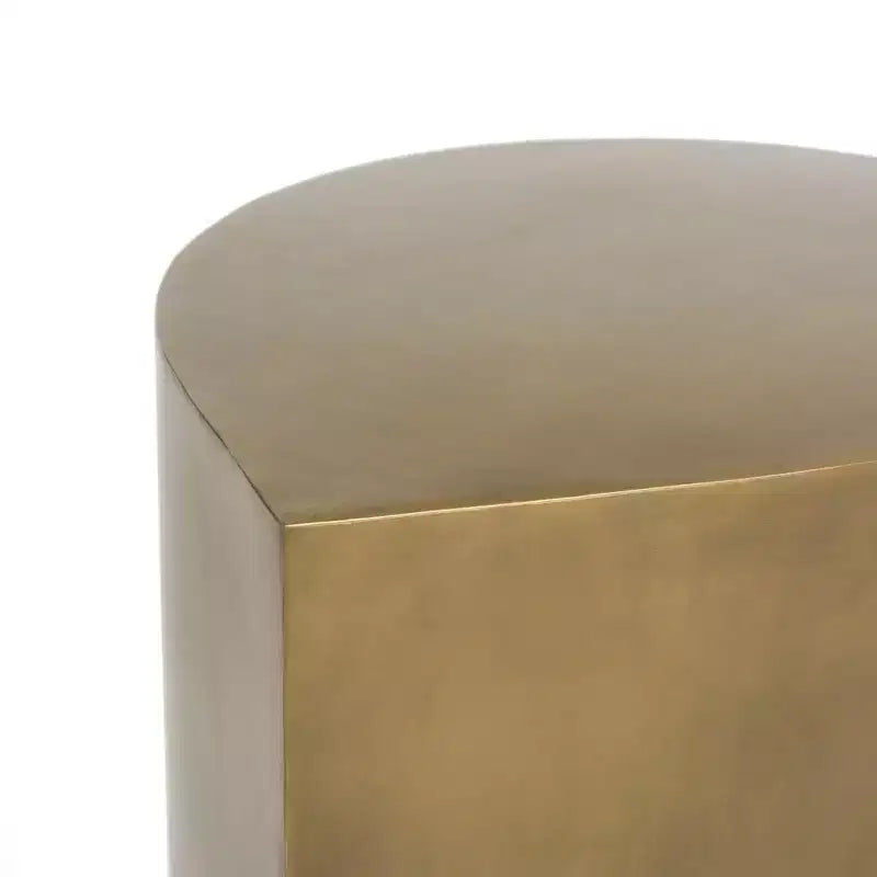 Tavolino Tondo da Caffè Dorato, Ottone Antico, Struttura in Ferro, 1 Pezzo