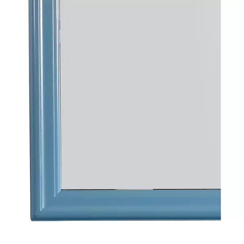 Specchio da comò quadrato con cornice, blu/bianco, singolo, 38" x 38"