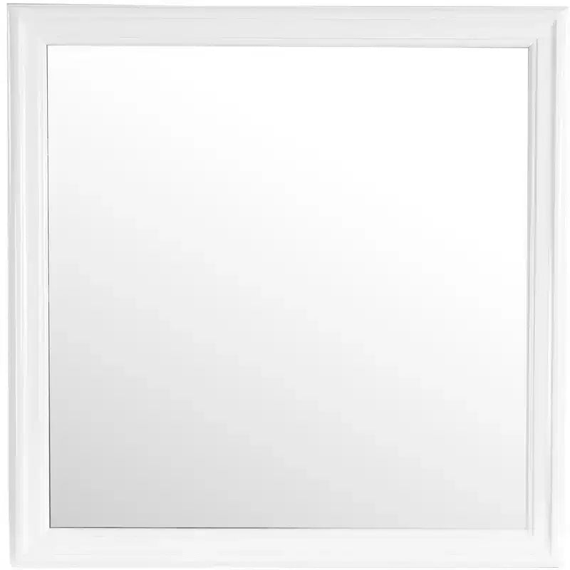Specchio da comò quadrato con cornice, blu/bianco, singolo, 38" x 38"