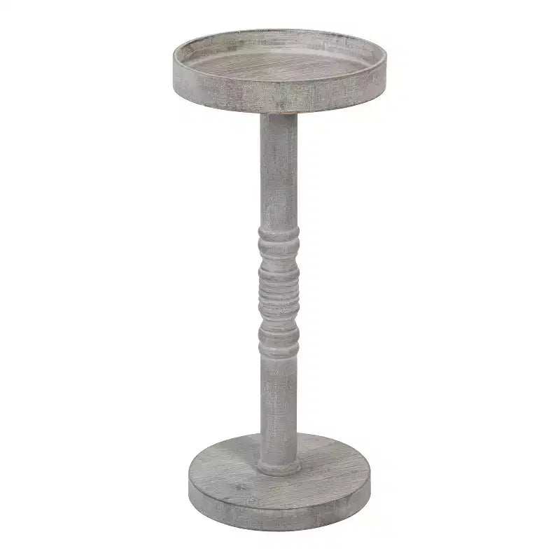 Pedestal End Table – Single, Available in Black / Gray / Rustic Brown / White