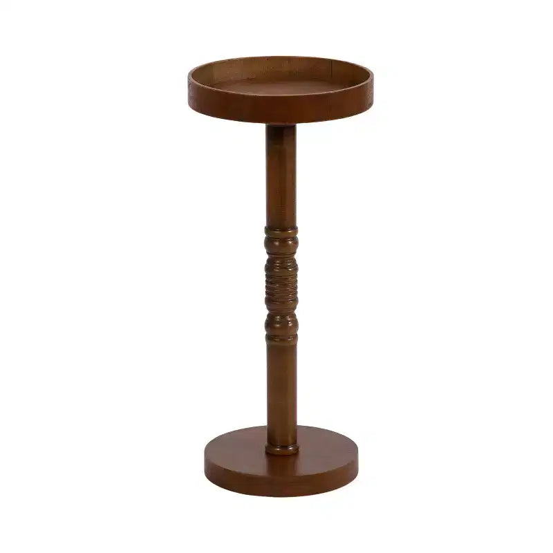 Pedestal End Table – Single, Available in Black / Gray / Rustic Brown / White