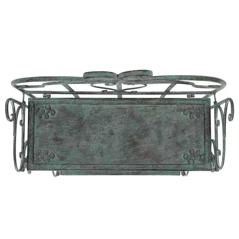 Scaffale in ferro a 4 ripiani, per interni/esterni, verde scuro antico / bianco antico / ruggine nera / blu muschio / marrone rustico, montaggio senza bisogno di attrezzi