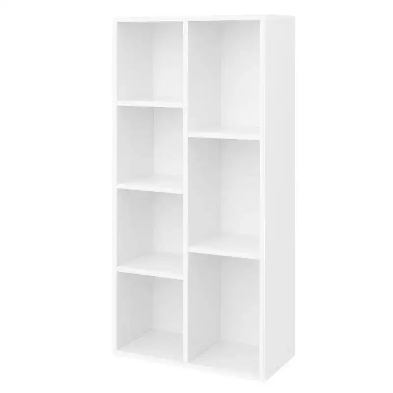 Libreria bianca a 7 scomparti – Autoportante, montaggio singolo