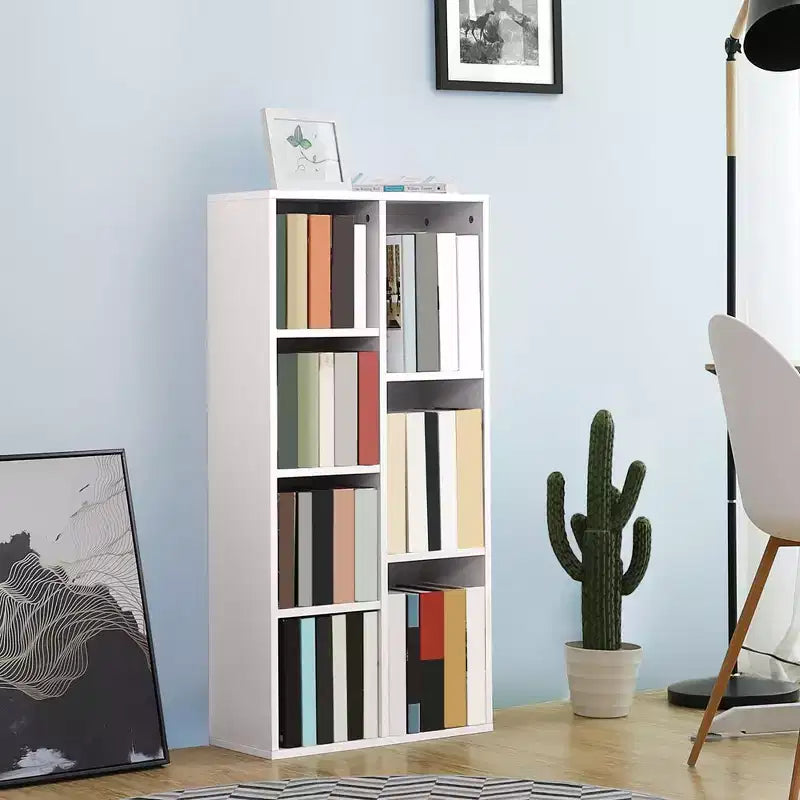 Libreria bianca a 7 scomparti – Autoportante, montaggio singolo