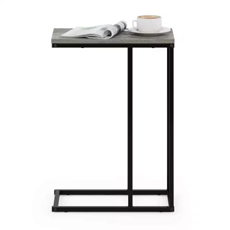 Gray & Black Rectangle Side End Table for 1